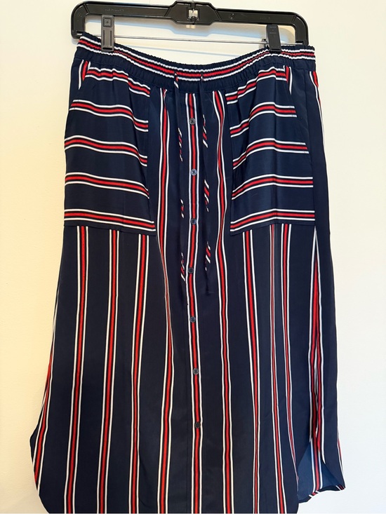Tommy Hilfiger Dresses & Skirts - Tommy Hilfiger Woven Stripe Button-Front Midi Skirt - Navy/Red/white- NWT